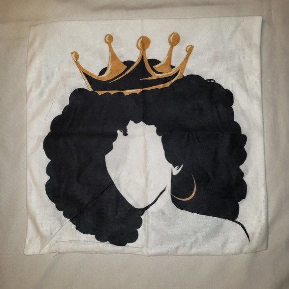 NEW Throw Pillow Case Cover 17 1/2" x 17 1/2" Decorative Black Queen - Picture 2 of 3